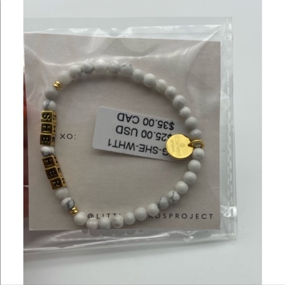 Little Words Project Bracelet Pronouns She Her She/her Beaded Stretch NWT Gender - Picture 5 of 8